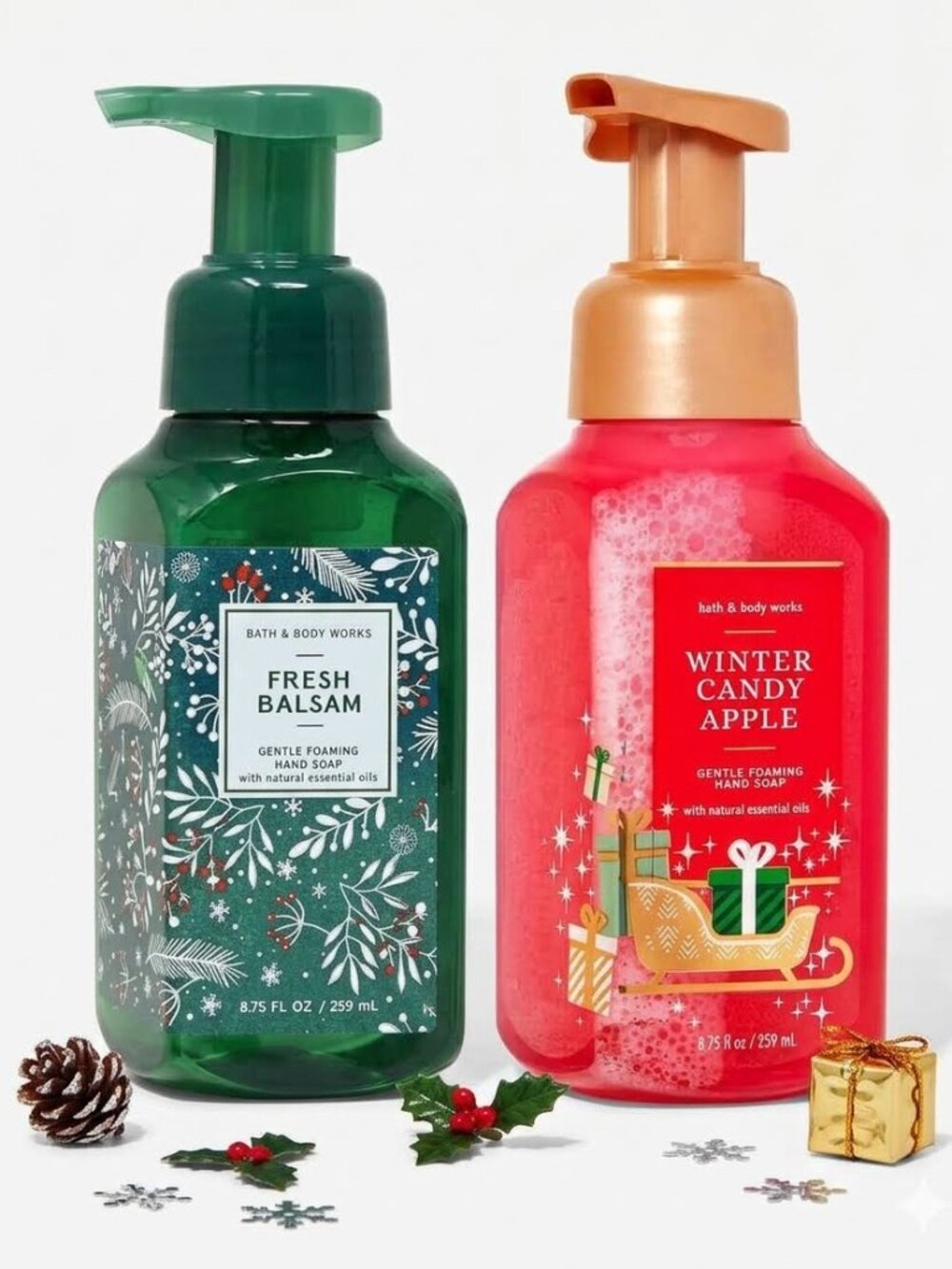*New Bath & Body Works Foaming Hand Soaps - Fresh Balsam and Winter Candy Apple